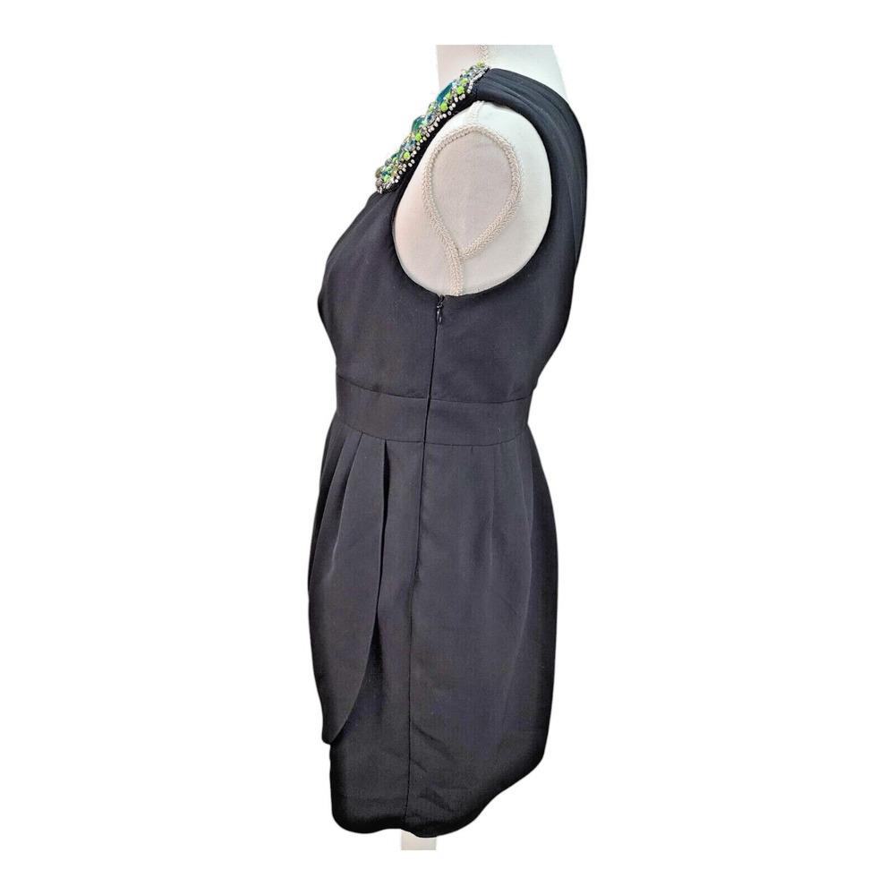 Shoshanna Sexy LBD Dress Womens 4 Black One Shoulder Gem Embellished Cocktail Pa - Picture 6 of 12